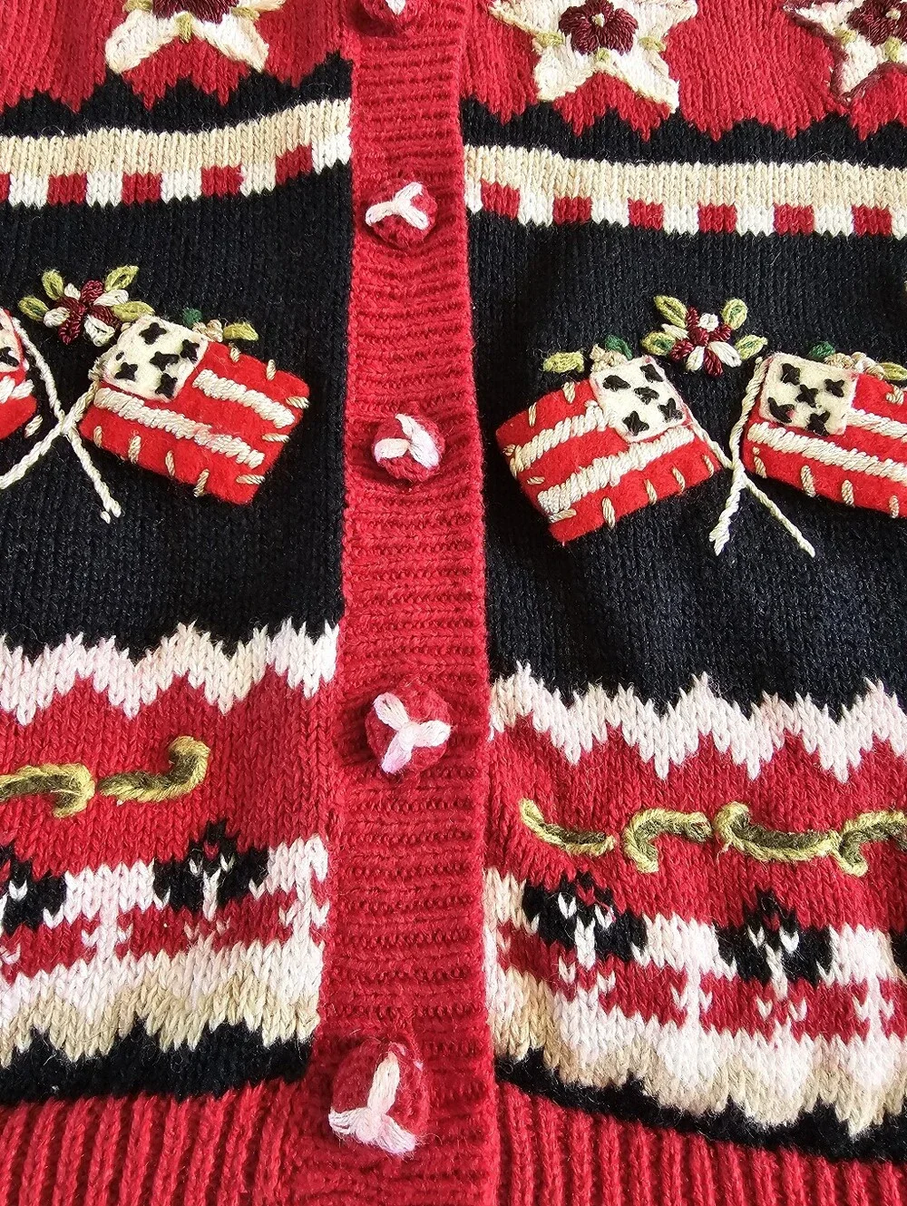 RARE VTG Patriotic Embroidered Heirloom Collectibles Cardigan Sweater Sz XL USA